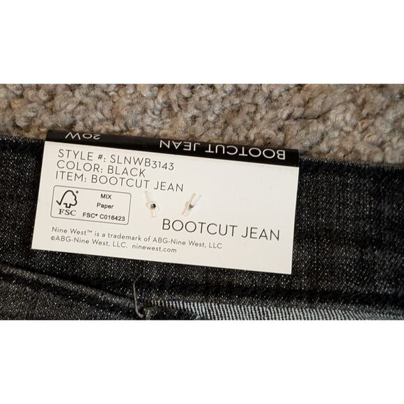 Nine West Women's Plus Size Bootcut Black Sculpting Jeans High Rise Stretch 20w - Picture 4 of 6